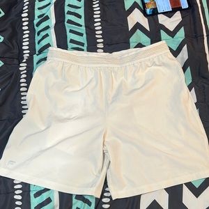 White athletic gym shorts
